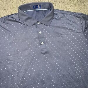 Stitch Golf Polo Shirt Men's 2XL Gray Polkadot Performance Stretch